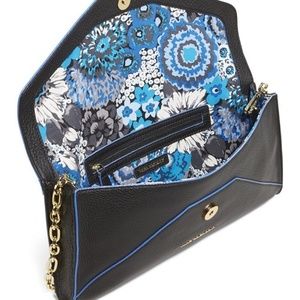 Vera Bradley $148 Harper Black Leather Clutch Bag